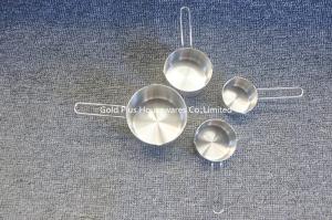 Kitchen accessories 4 pcs stainless steel measuring cups and measuring spoons silver round narrow measuring solid scoop