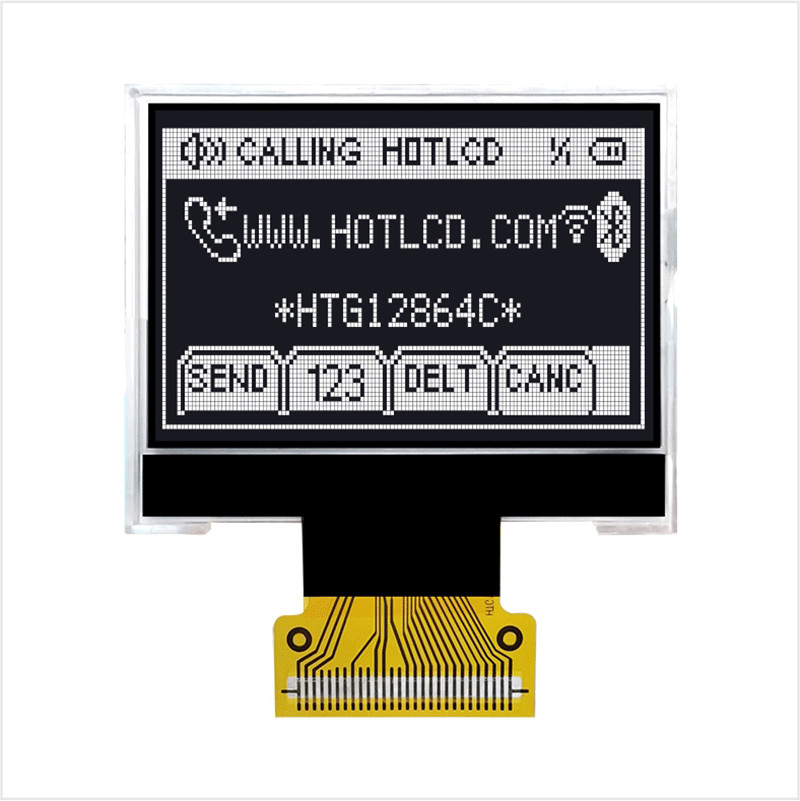Durable 128X64 COG LCD Module Graphic ST7565R With White Side Backlight HTG12864C