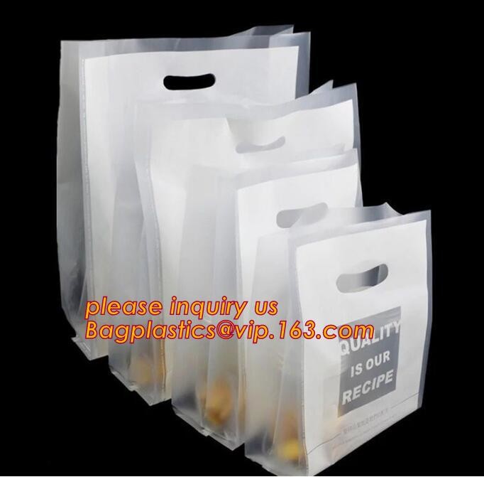 Promotional customized high quality soft loop plastic cloth bag,manufacturer custom soft loop handle polyethylene PE pla