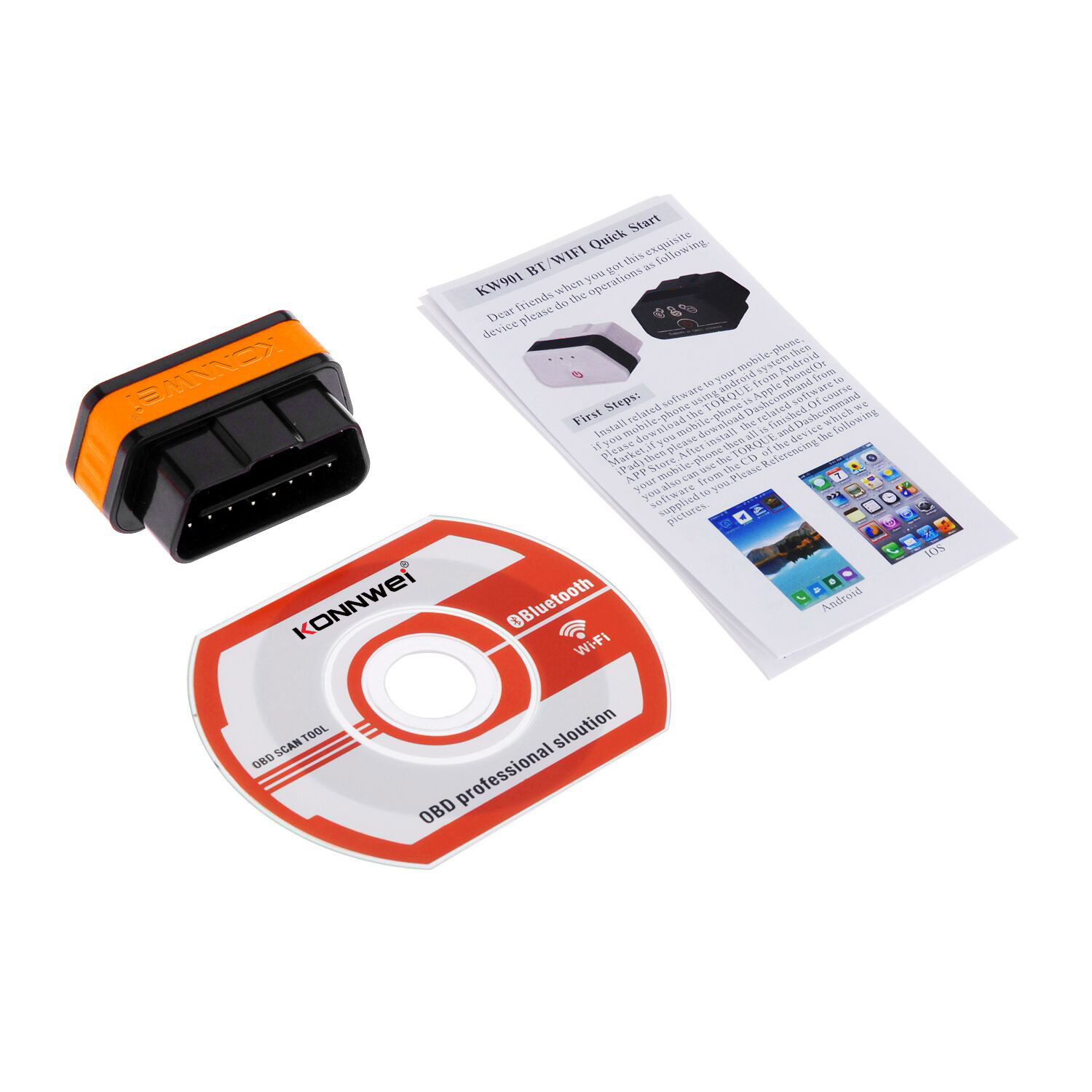 Mini WIFI Diagnostic Scanner Android And IOS System Knonnwei KW901 Unique Mould