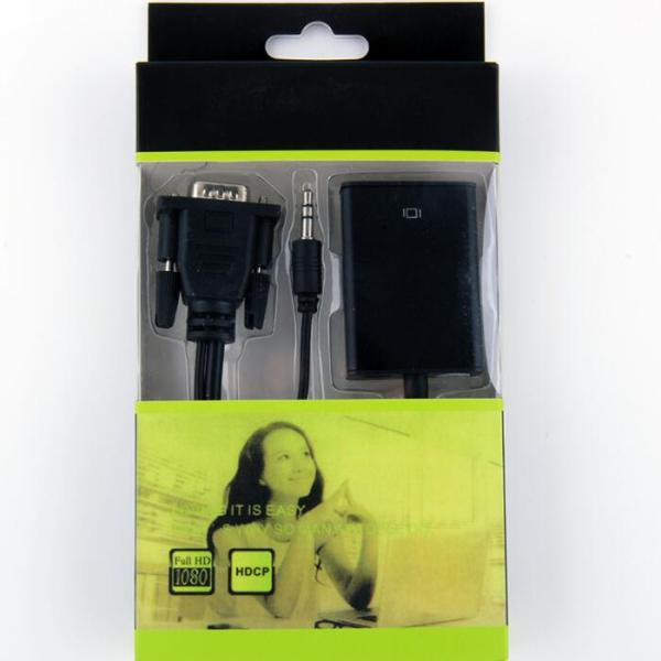 Hdmi Adapter Junction Cable Cubby Box Vga Turn Converter With Audio / Power Supply