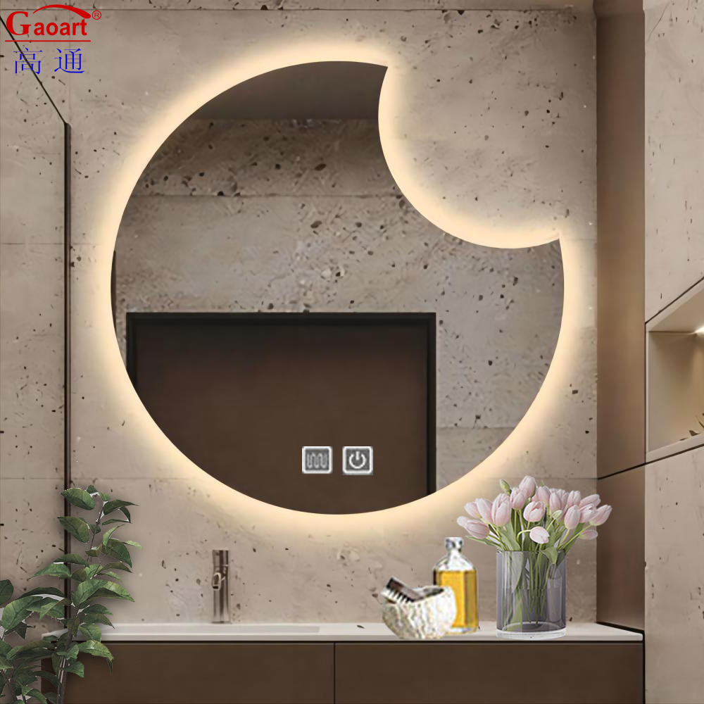 Modern Design Illuminated Infinity Round LED Light Mirror for Smart Fitness Bath Room