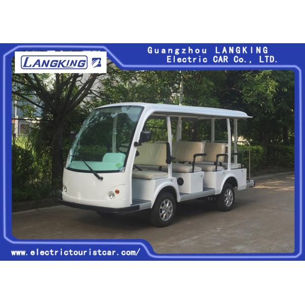 Fashion White 11 Person Electric Sightseeing Bus For Hotel / Real Estate