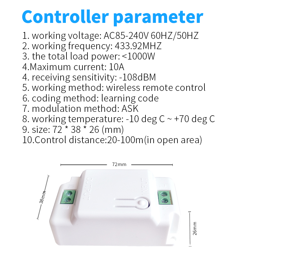RF433 Wireless Remote Control Switch Crystal Glass Panel Touch Switch with 10A breaker refit old version circuit