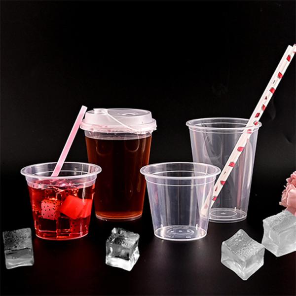 Quality 12oz Round Custom Clear Disposable Cups Plastic Water Cups For Takeaway for sale