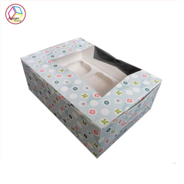 Single Mini Cupcake Boxes For Dessert Embossing Glossy Lamination