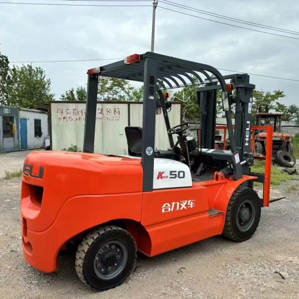 Quality Secondhand Heli 50 Diesel Forklift 5 Ton Weight 5 Meter Lifting Height for sale