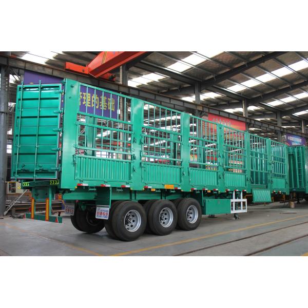 High Loading Capacity Dry Bulk Cargo Fence Semi Trailers with 4 Axles and Lift Axle
