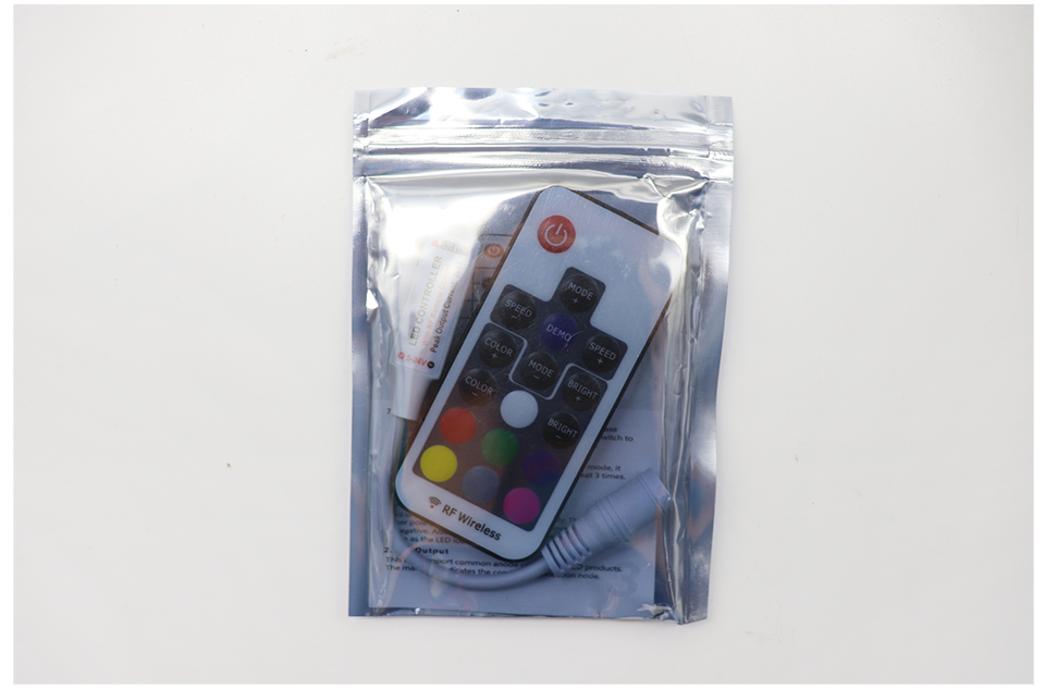 Mini LED RGB Controller RF 17 Key Wireless Remote Control For 5050 RGB LED Light Bar