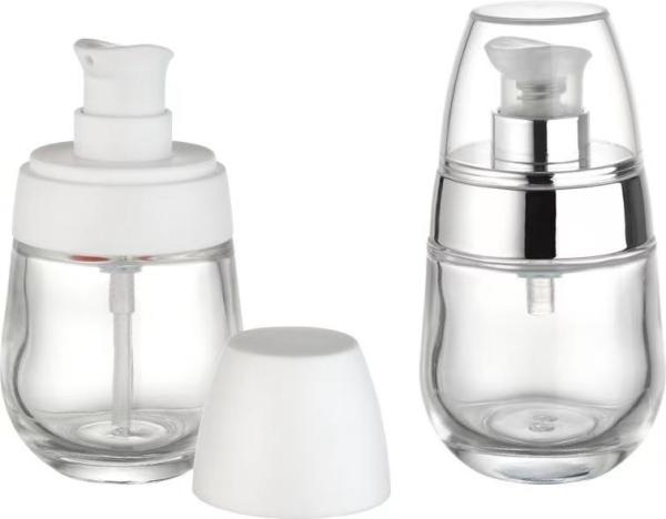 Quality Pump Closure Glass Foundation Bottle With Color Coating And Surface Handling for sale