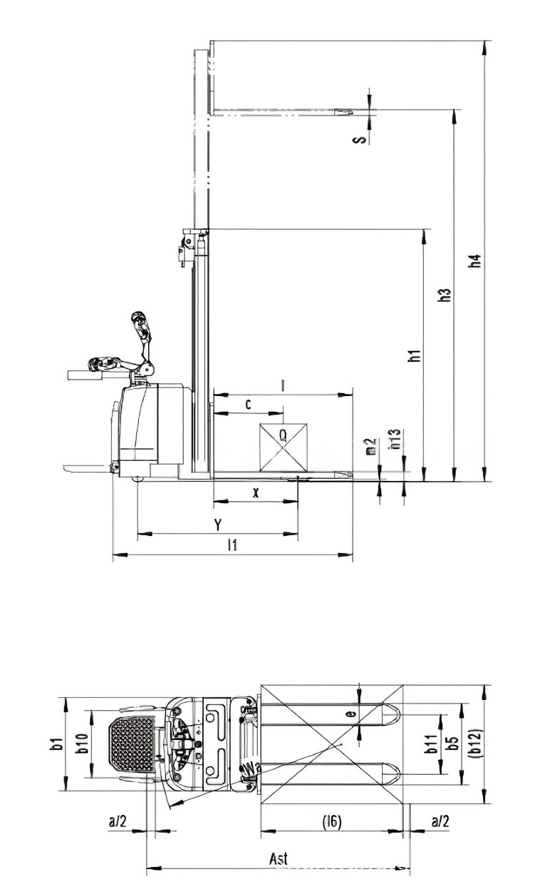 CE Approved 1500kg Electric Reach Stacker with Reach Distance 500mm