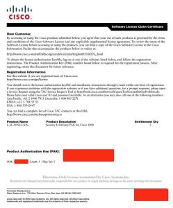 China 1900 L-SL-19-SEC-K9= IPSEC Cisco Software Licensing For 1921/K9 1941/K9 Router on sale
