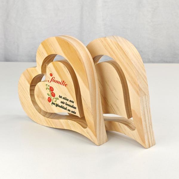 Double Heart Photo Frame Sublimation Blanks Custom Wood Picture Frames For Christmas Decorative