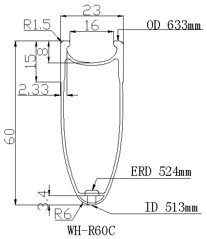high quality ChinaYOUNGFANBIKE famous 60mm Clincher 700c road bike carbon wheel 23mm width