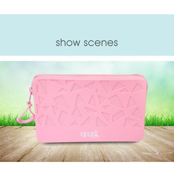 Large Capacity Square Silicone Cosmetic Organiser Travel Portable Storage Bag Waterproof Storage Bag