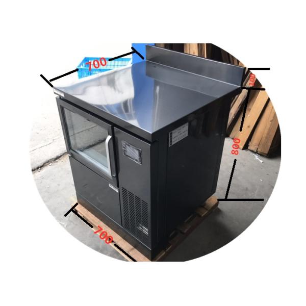 90kgs/24h Output Black Titanium Stainless Steel 304 Shell Square Ice Machine with Blue Light