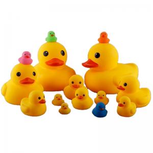 Safe Non Toxic Baby Bath Toy Silicone Duck Rubber Yellow Duck