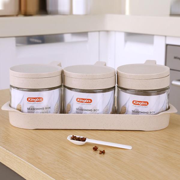 Quality Glass Condiment Bottle Combination Sealed Jar for sale
