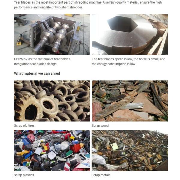 Industrial Waste Bottle Bag Strap Recycling Double Shaft Metal Plastic Shredder for Sale