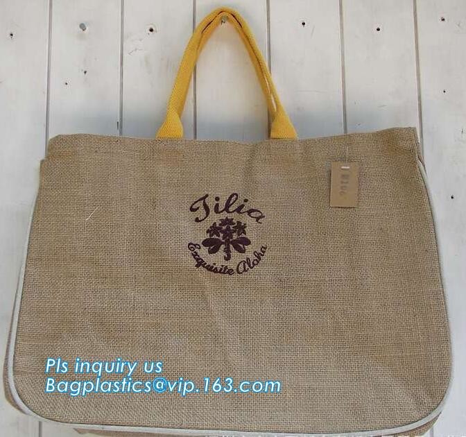 JUTE STORAGE BASKET WITH COTTON ROPE HANDLES,Burlap fabric jute toy storage basket for home storage organization bagease