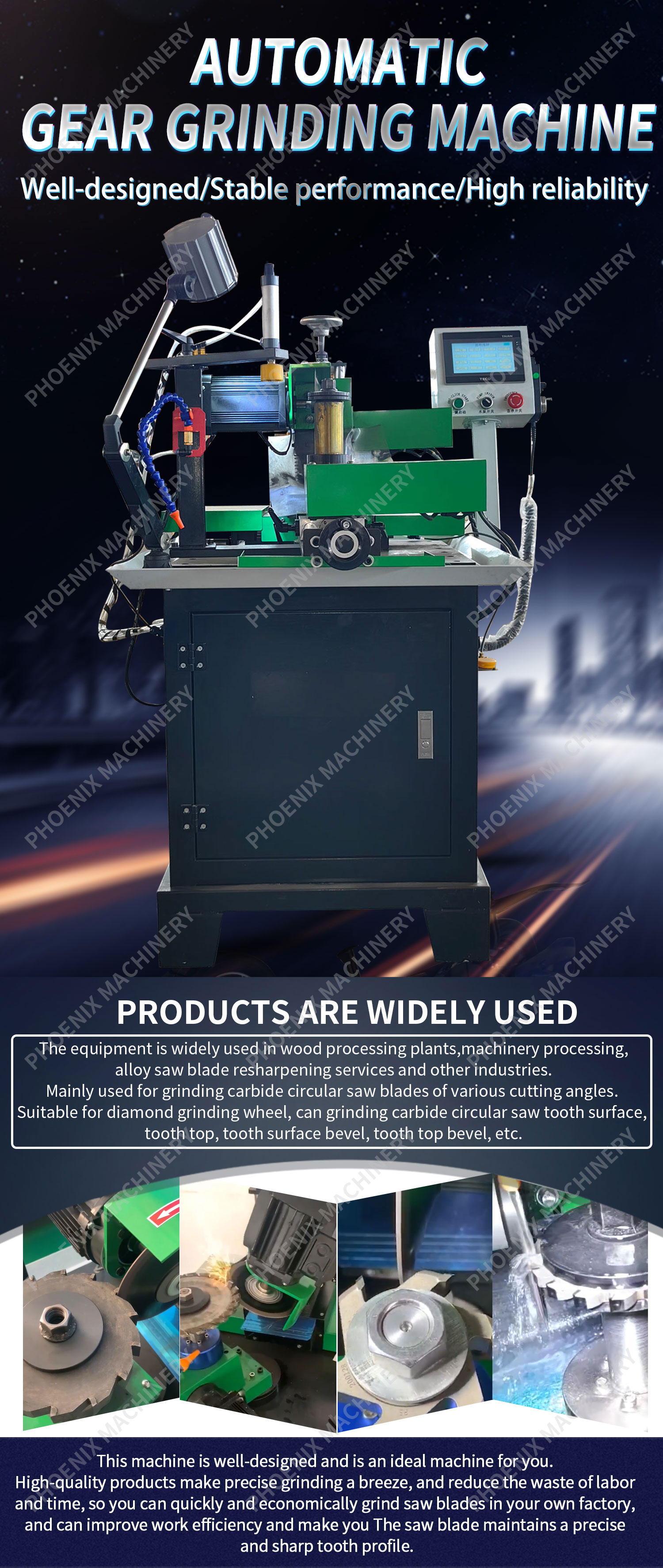 PM4Z-80 Vertical Spindle Rotary Table Surface Grinder for Speed Pulling Teeth Function