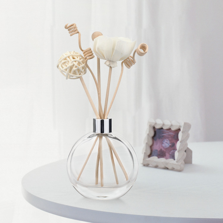 MSDS 55ml Round Reed Diffuser Bottle Clear DIY Replacement
