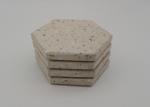 Hexagonal Terrazzo Coasters Set Diameter 11cm Backside With Rubber Pads