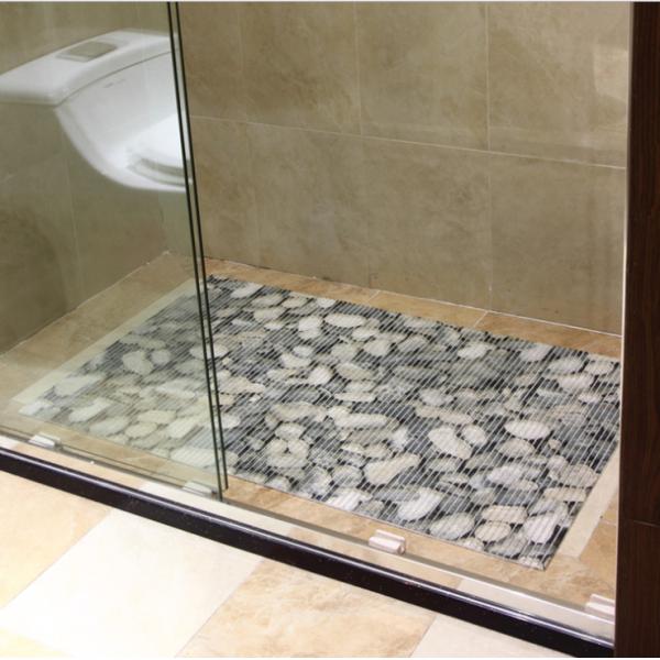 Shock Absorption Non Slip Bathroom Mats Mat Polyester Mesh With PVC Coating Plastic Fabric