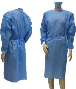 China SMS Non Woven Fluid Resistant Isolation Gown With Cuff wholesale
