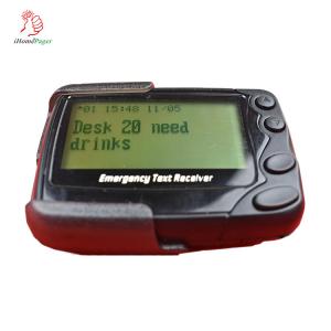 China wireless waiter wearing service call alphanumeric 2 lines text pager hanging around the waist wholesale