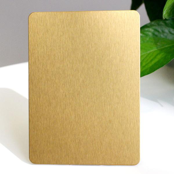 Custom Cut Stainless Steel Plate Brushed 4 Finish No.4 Stainless Steel Sheet Gold Plated