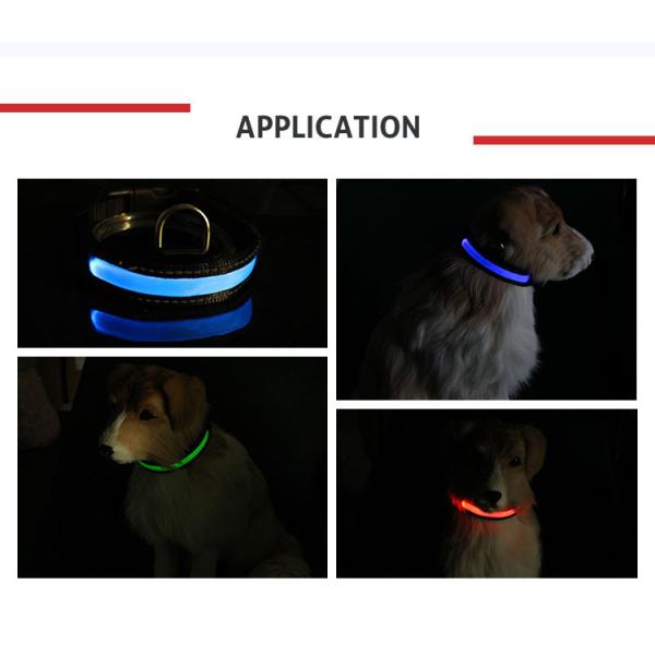 Adjustable Waterproof USB Rechargeable LED Dog Collar , Small / Medium Sized Dog Collar