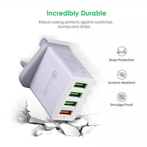4 Port Multiple USB Travel Adapter 18W Multi Port USB Power Adapter