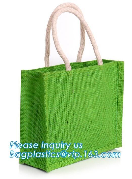 JUTE STORAGE BASKET WITH COTTON ROPE HANDLES,Burlap fabric jute toy storage basket for home storage organization bagease