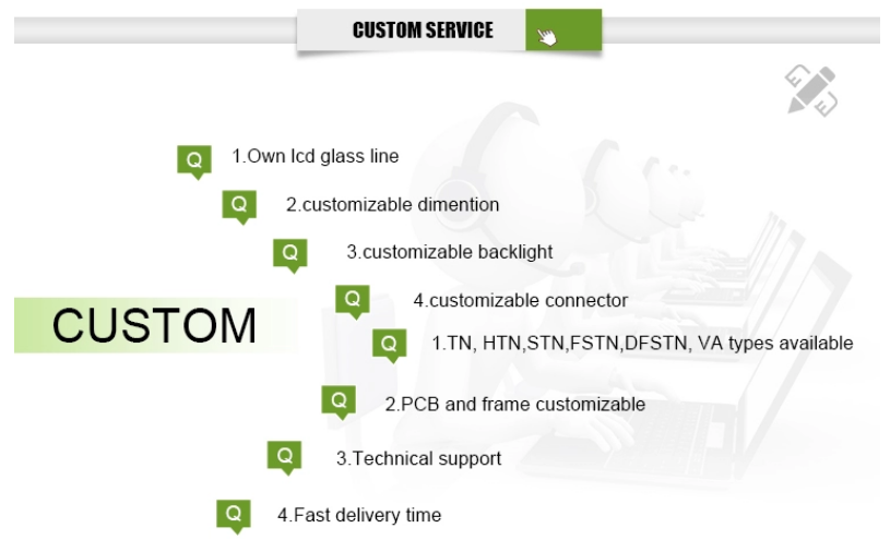 Custom Monochrome TN Lcd Display , Digital Segment Lcd Display For Car Monitor