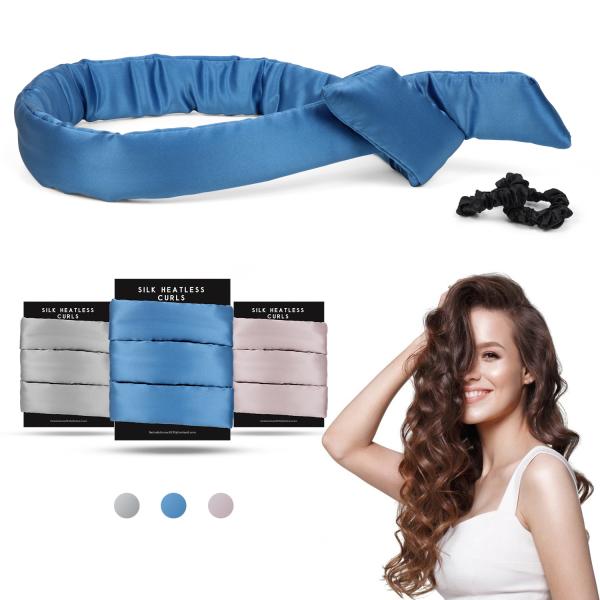 Quality 100% Mulberry Silk Hair Curler Heatless Hair Curler With Silk Scrunchies for sale