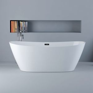 China Modern Acrylic Freestanding Bathtub Oval Shape Fresh High Glossy wholesale