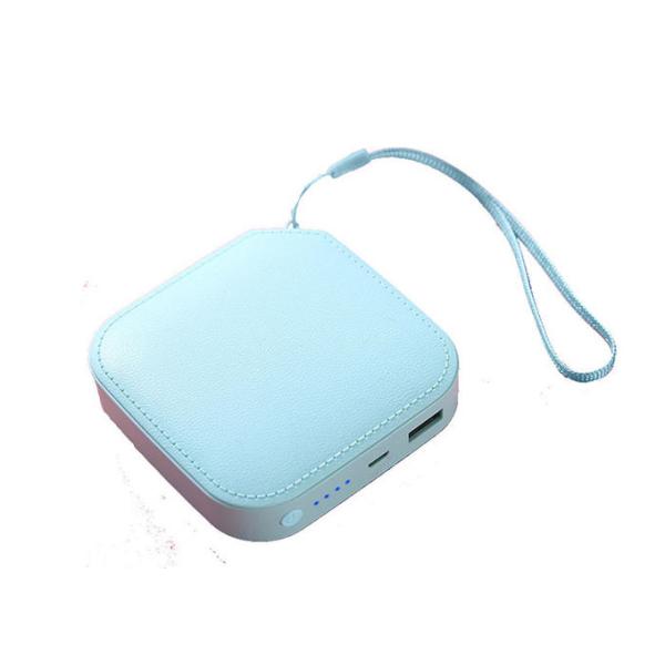 Leather Pattern Plastic Power Bank Square Shape High Charging Speed