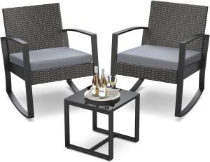 Patio Rattan Furniture Set Hidden Storage, 7 Sofa Sections, Outdoor Wicker Conversation Set, Natural Color Rattan