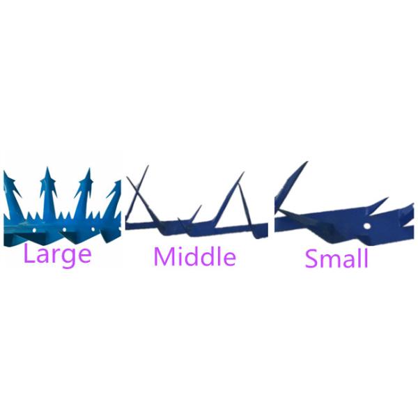 Durable Razor Wall Security Spikes Fence Tops Powder Coating Black Green