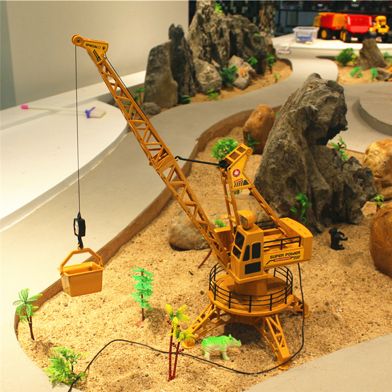 Remote Control Crane Tower Crane Electric Wire Control Engineering Vehicle Model