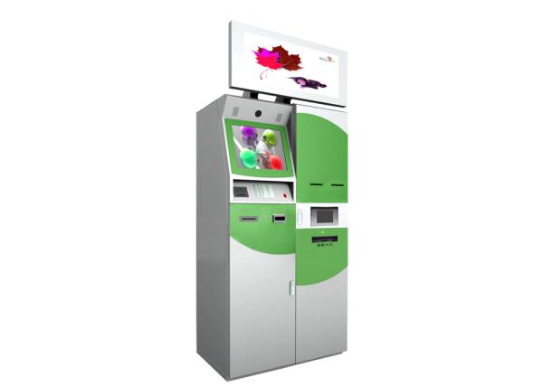 Quality Rf Fingerprint Scanner Multimedia Kiosk With 32 Inches Advertising Screen For Foreign Currency Exchange for sale
