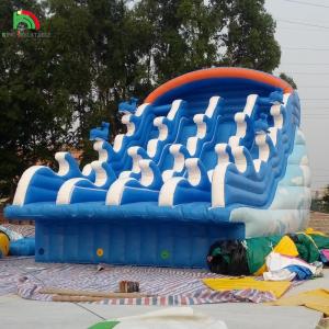 China Outdoor Summer Cool Wave Pool Slide Inflatable Water Slide For Inground Pool Adult Kids on sale