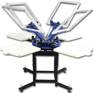 China Double Rotary Manual 4 Color 4 Station Slik Screen Printing Press Machine wholesale