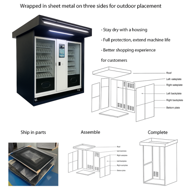 Outdoor House With Light Suitable for Locker Vending Machine and Combo Vending Machine