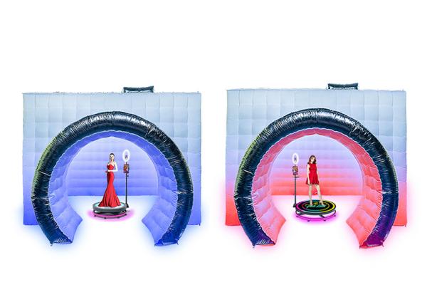 Quality White Inflatable Photo Booth With Camera Customized Internal RGB Light for sale