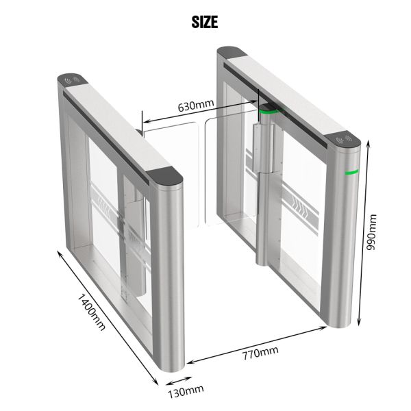 Full Automatic Bidirectional Swing Barrier Turnstile IP54 Access Control Swing Gate