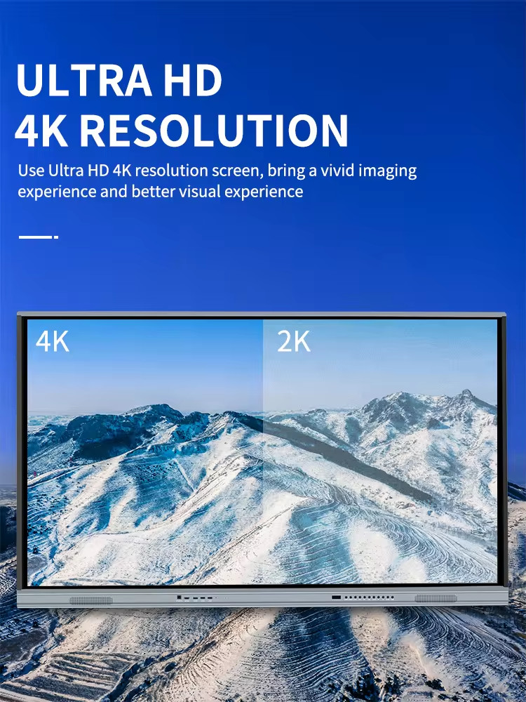 4K Interactive Whiteboard IFPD Smart Monitors Multi Touch Screen Display With Camera&mic All In One Computer For School