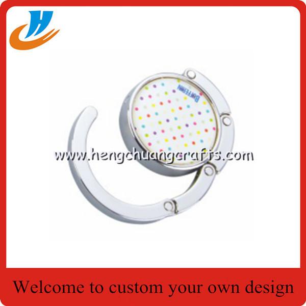 Quality Folding Round Bag Hanger,bag holder hook with custom print logo for sale
