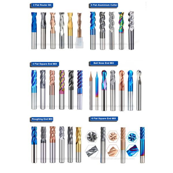 HRC65 4 Flute Tungsten Carbide Endmill CNC Router Bits Cortadores End Mill For Stainless Steel